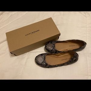Lucky Brand Snakeskin Flats! Size 9